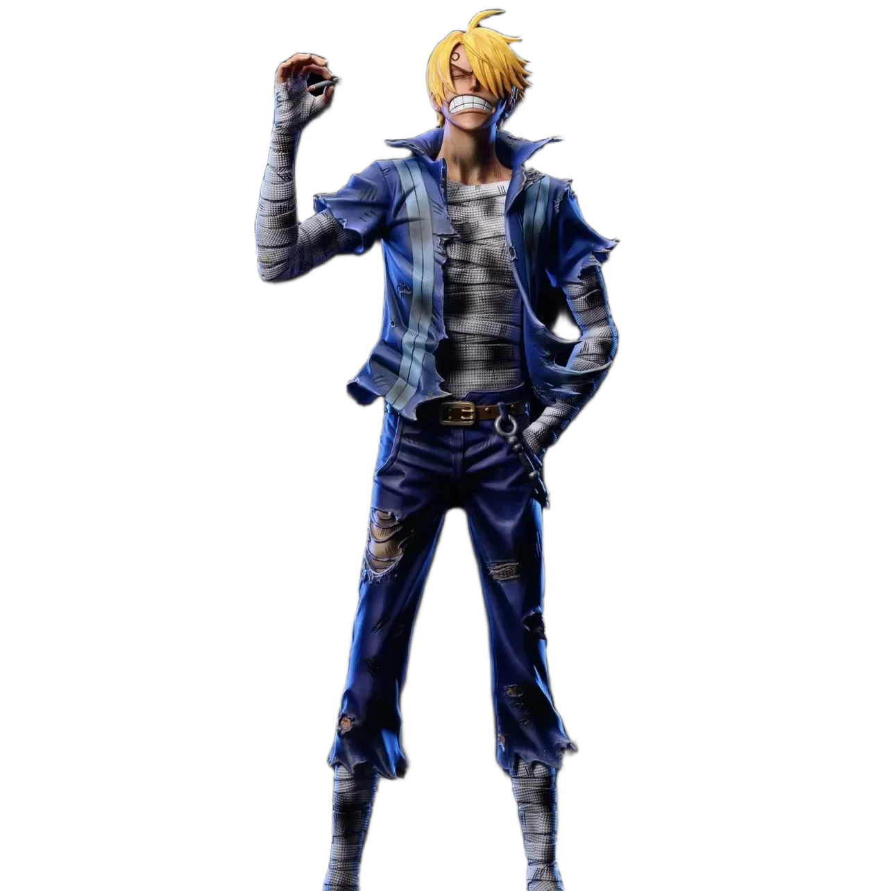 مجسمات شخصيات أنمي ون بيس (لوفي، زورو، سانجي) | One Piece Action Figures (Luffy, Zoro, Sanji) Standing PVC Statue - الصورة 3