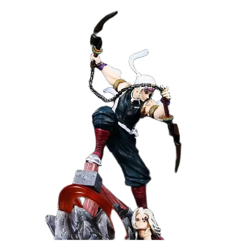 مجسم أنمي ديمون سلاير - تينغن أوزوي هاشيرا برأسين تبديل 27 سم | Demon Slayer Tengen Uzui Hashira Double Head Sculpt 27cm