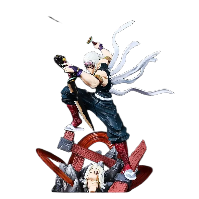 مجسم أنمي ديمون سلاير - تينغن أوزوي هاشيرا برأسين تبديل 27 سم | Demon Slayer Tengen Uzui Hashira Double Head Sculpt 27cm - الصورة 2