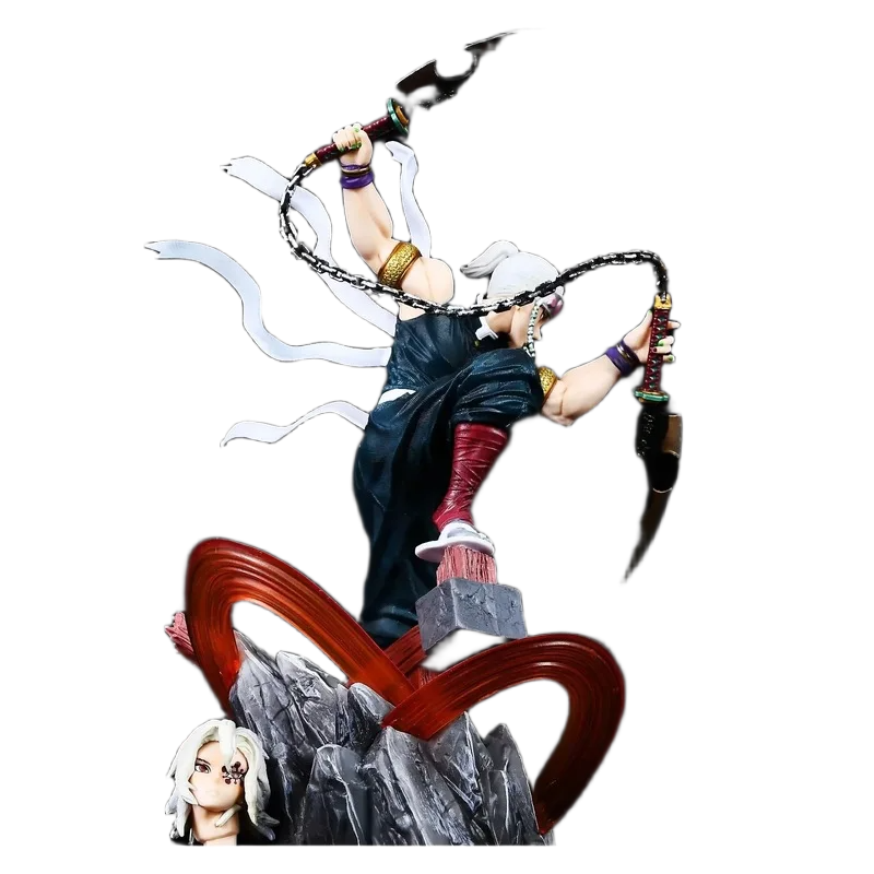 مجسم أنمي ديمون سلاير - تينغن أوزوي هاشيرا برأسين تبديل 27 سم | Demon Slayer Tengen Uzui Hashira Double Head Sculpt 27cm - الصورة 3