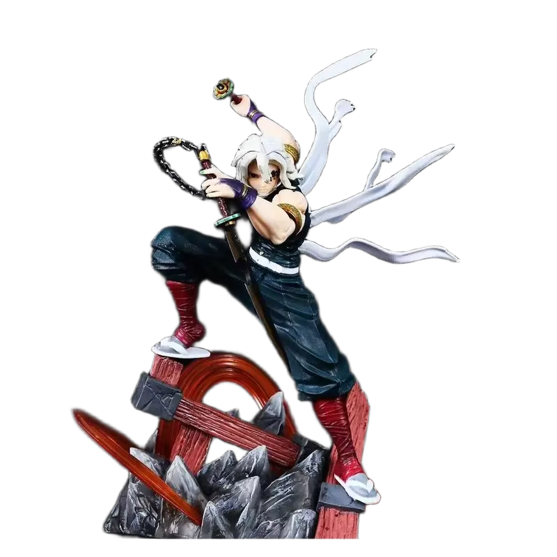 مجسم أنمي ديمون سلاير - تينغن أوزوي هاشيرا برأسين تبديل 27 سم | Demon Slayer Tengen Uzui Hashira Double Head Sculpt 27cm - الصورة 4