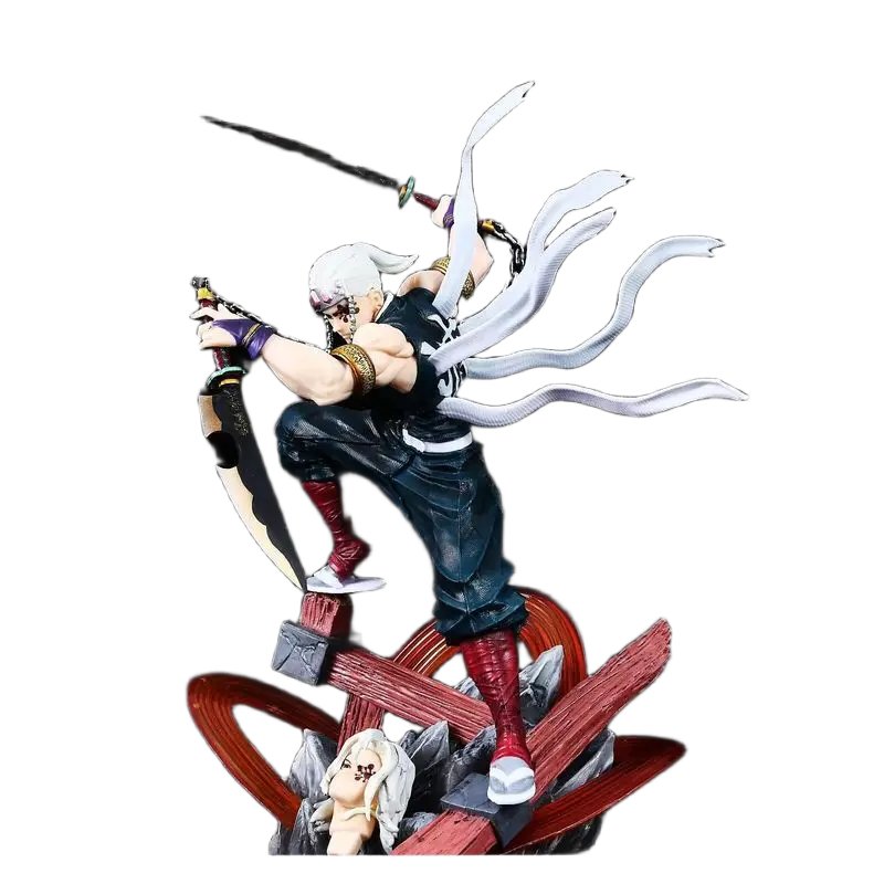 مجسم أنمي ديمون سلاير - تينغن أوزوي هاشيرا برأسين تبديل 27 سم | Demon Slayer Tengen Uzui Hashira Double Head Sculpt 27cm - الصورة 6