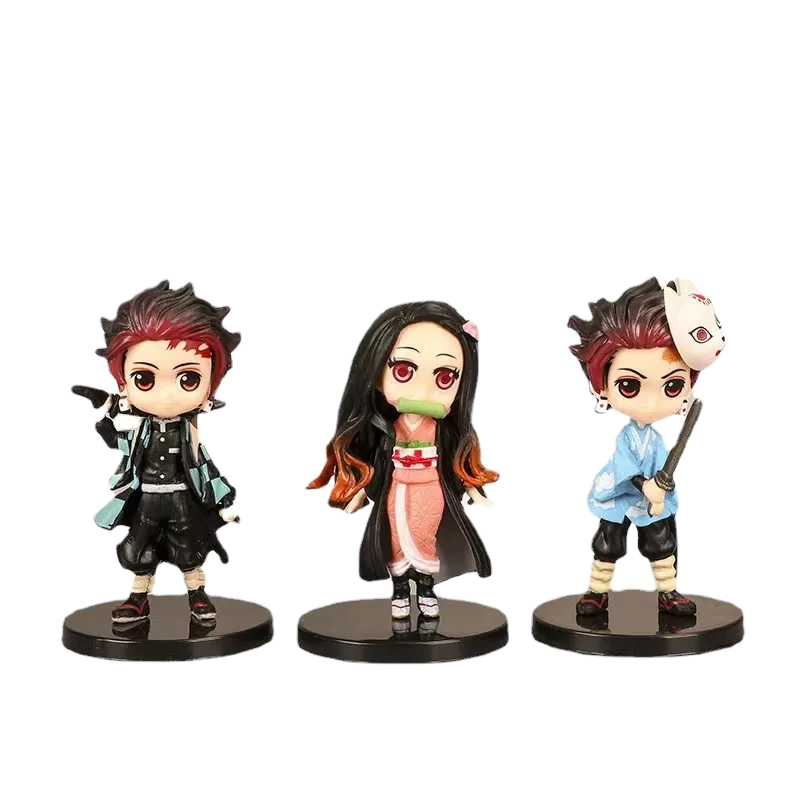 بكج مجسمات أنمي ديمون سلاير ميني (طقم 6 قطع - تانجيرو ونيزوكو وأصدقاؤهم) 7 سم | Demon Slayer 6Pcs Mini Chibi Anime Figures Set (Tanjiro, Nezuko & Friends) 7cm - الصورة 5
