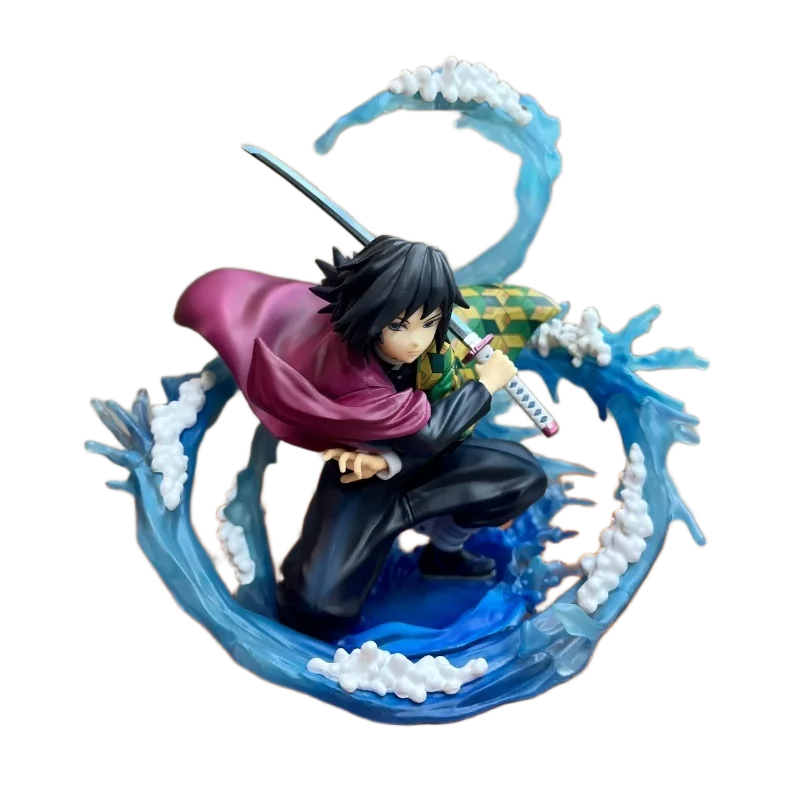 مجسم أنمي ديمون سلاير - توميوكا غيو هاشيرا الماء 17 سم | Demon Slayer Tomioka Giyuu Water Hashira Action Figure 17cm - الصورة 3