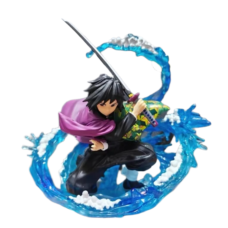 مجسم أنمي ديمون سلاير - توميوكا غيو هاشيرا الماء 17 سم | Demon Slayer Tomioka Giyuu Water Hashira Action Figure 17cm - الصورة 4