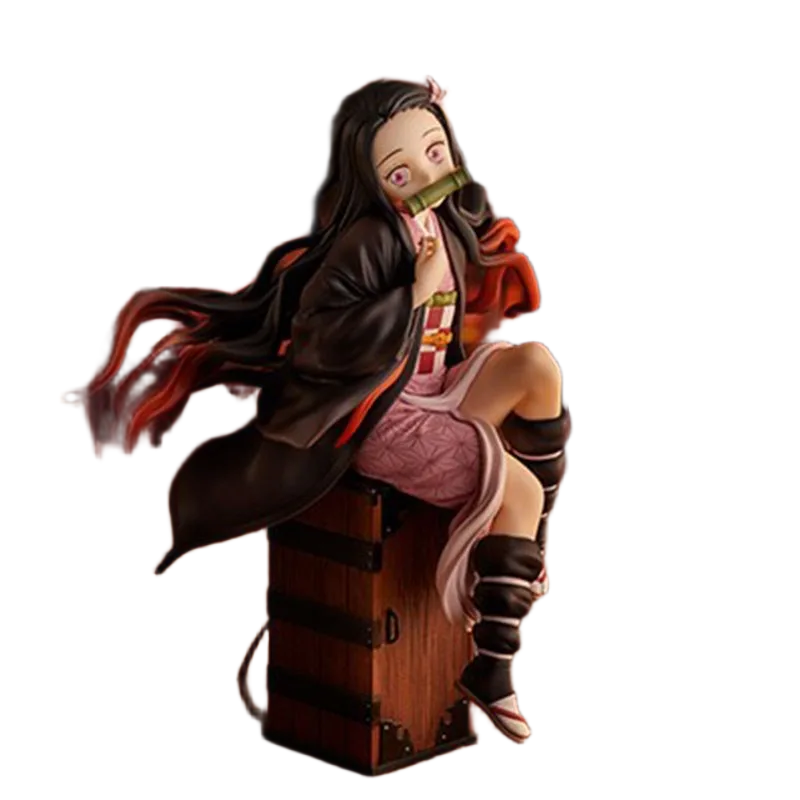مجسم أنمي ديمون سلاير كامادو نيزوكو وضعية الجلوس 15 سم | Demon Slayer Kamado Nezuko Action Figure 15cm - الصورة 2