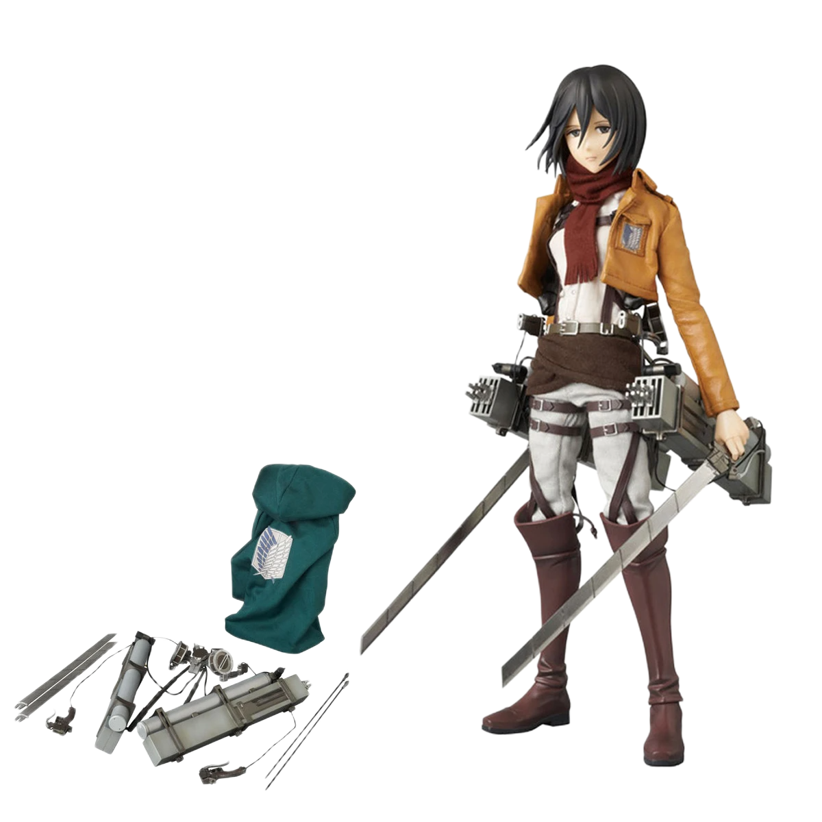 مجسم أنمي هجوم العمالقة ميكاسا أكرمان (أجزاء قابلة للفك والتركيب) 19 سم | Attack on Titan Mikasa Ackerman Figure 19cm