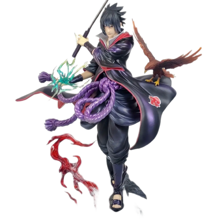 مجسم أنمي ناروتو شيبودن - أوتشيها ساسكي 24 سم | Naruto Shippuden Uchiha Sasuke Action Figure Anime 24cm