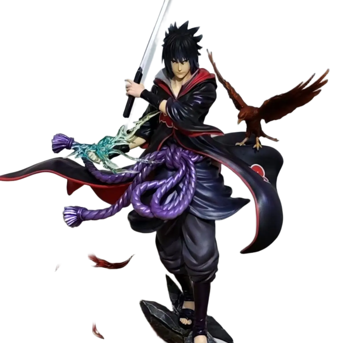 مجسم أنمي ناروتو شيبودن - أوتشيها ساسكي 24 سم | Naruto Shippuden Uchiha Sasuke Action Figure Anime 24cm - الصورة 5