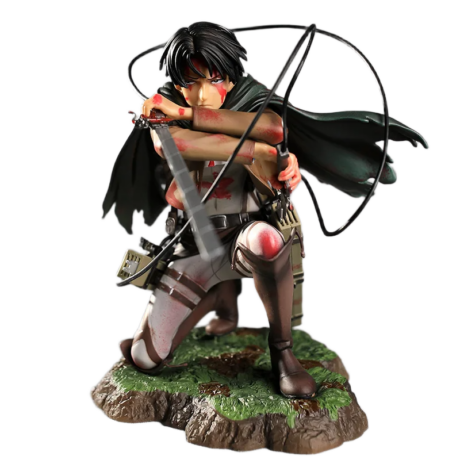 مجسم أنمي هجوم العمالقة - ليفاي أكرمان وضعية قتالية 16 سم | Attack on Titan Levi Ackerman Action Figure 16cm