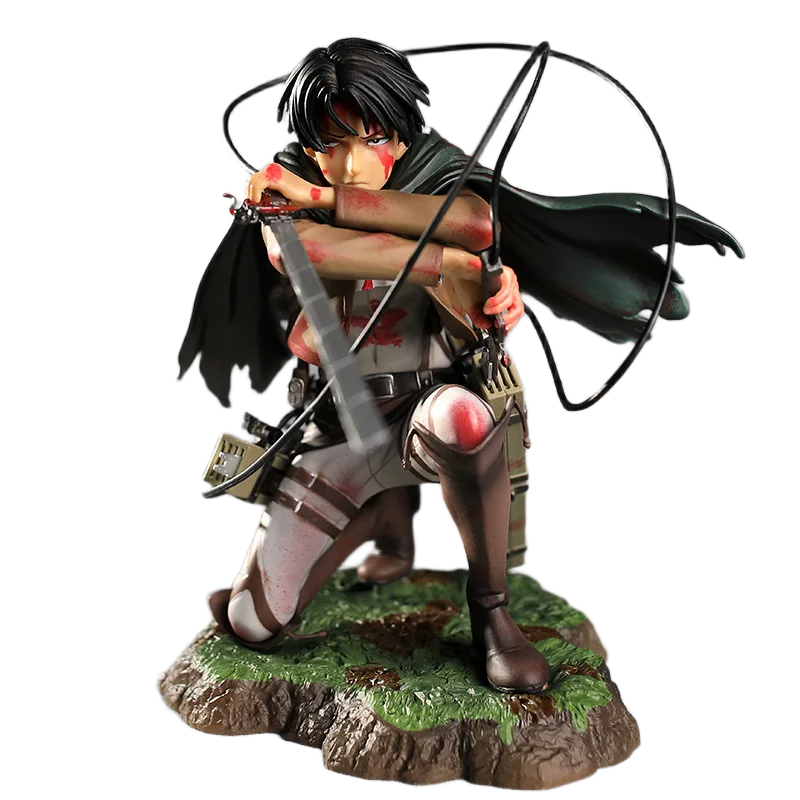 مجسم أنمي هجوم العمالقة - ليفاي أكرمان وضعية قتالية 16 سم | Attack on Titan Levi Ackerman Action Figure 16cm
