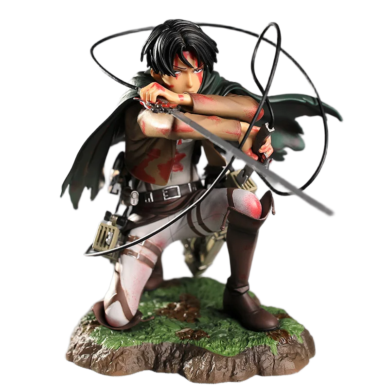 مجسم أنمي هجوم العمالقة - ليفاي أكرمان وضعية قتالية 16 سم | Attack on Titan Levi Ackerman Action Figure 16cm - الصورة 2