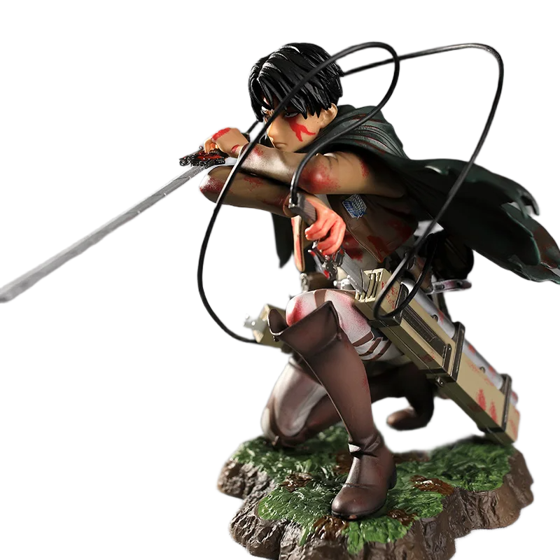مجسم أنمي هجوم العمالقة - ليفاي أكرمان وضعية قتالية 16 سم | Attack on Titan Levi Ackerman Action Figure 16cm - الصورة 3