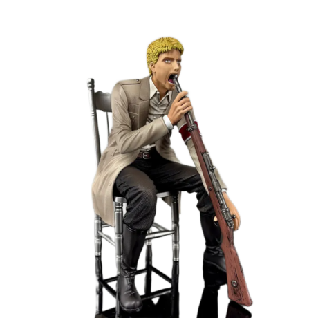 مجسم أنمي هجوم العمالقة راينر براون وضعية الجلوس 20 سم | Attack on Titan Reiner Braun Sitting Pose Anime Figure 20cm