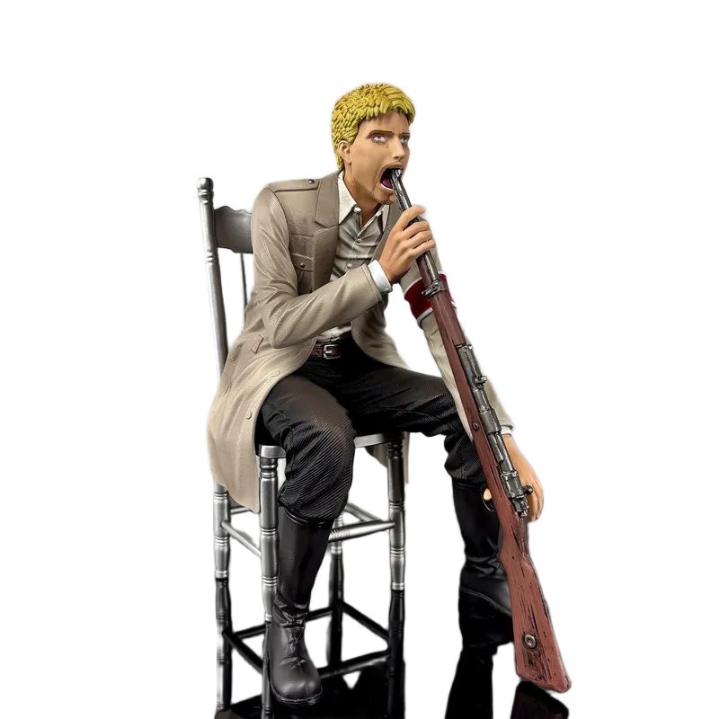 مجسم أنمي هجوم العمالقة راينر براون وضعية الجلوس 20 سم | Attack on Titan Reiner Braun Sitting Pose Anime Figure 20cm