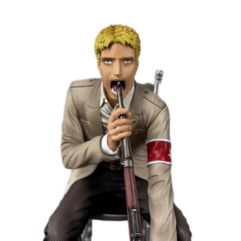 مجسم أنمي هجوم العمالقة راينر براون وضعية الجلوس 20 سم | Attack on Titan Reiner Braun Sitting Pose Anime Figure 20cm - الصورة 2