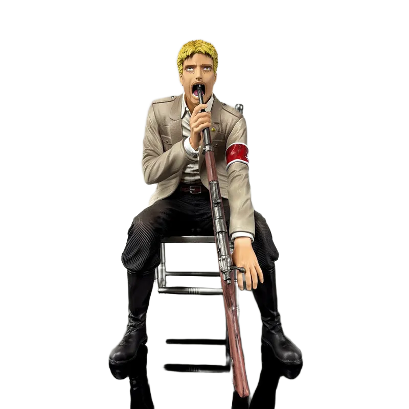 مجسم أنمي هجوم العمالقة راينر براون وضعية الجلوس 20 سم | Attack on Titan Reiner Braun Sitting Pose Anime Figure 20cm - الصورة 4