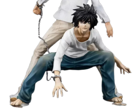مجسمات أنمي ديث نوت ياغامي لايت وإل لولايت (بدون كرتون) بارتفاع 20 سم | (20cm Death Note Light Yagami and L Lawliet Anime Figures (No Box