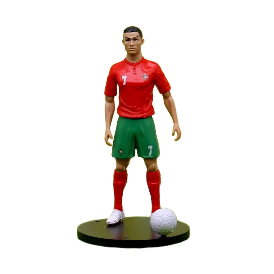 مجسمات نجوم كرة قدم واقعية مع قاعدة تثبيت للعرض بطول 16 سم | Realistic Football Star Action Figure Collectible Figurine with Base 16cm - الصورة 5