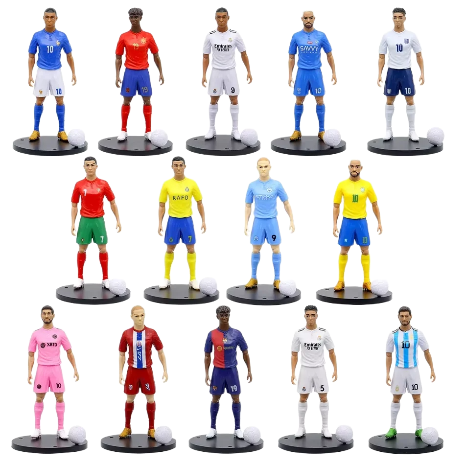مجسمات نجوم كرة قدم واقعية مع قاعدة تثبيت للعرض بطول 16 سم | Realistic Football Star Action Figure Collectible Figurine with Base 16cm - الصورة 6