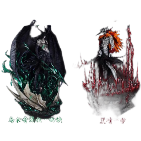 مجسمات بليتش كوروساكي إيتشيغو وأولكيورا سيفير بطول 33 سم | Bleach Kurosaki Ichigo & Ulquiorra Cifer Anime Figures 33cm