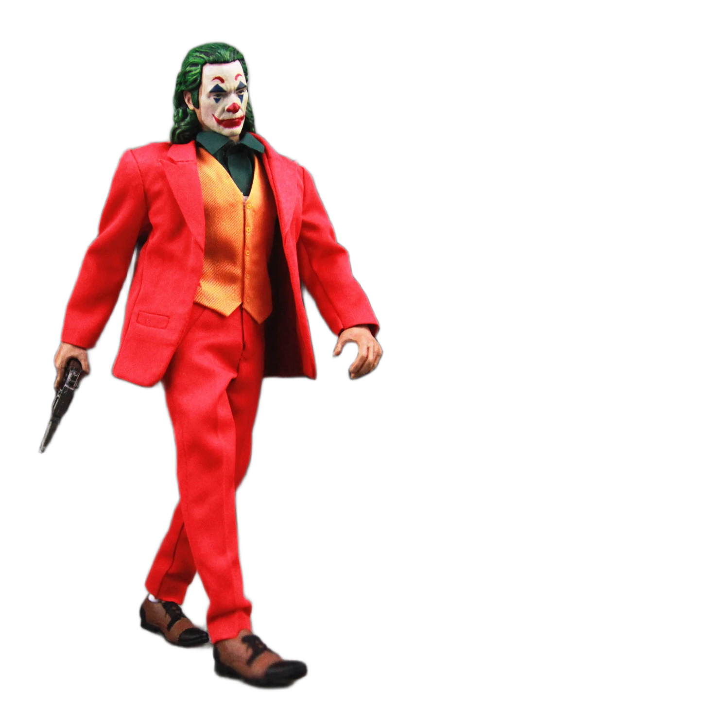 مجسم شخصية الجوكر (إصدار خواكين فينيكس) بملابس قماشية ومفاصل متحركة بطول 15 سم | DC The Joker (Joaquin Phoenix) 1:12 Scale Action Figure with Fabric Clothing 15cm