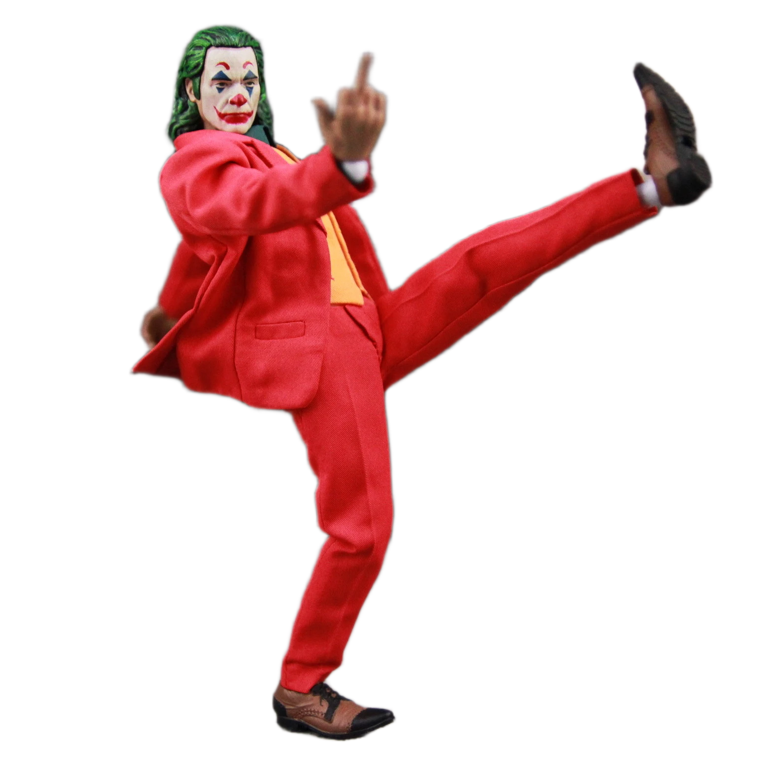مجسم شخصية الجوكر (إصدار خواكين فينيكس) بملابس قماشية ومفاصل متحركة بطول 15 سم | DC The Joker (Joaquin Phoenix) 1:12 Scale Action Figure with Fabric Clothing 15cm - الصورة 2
