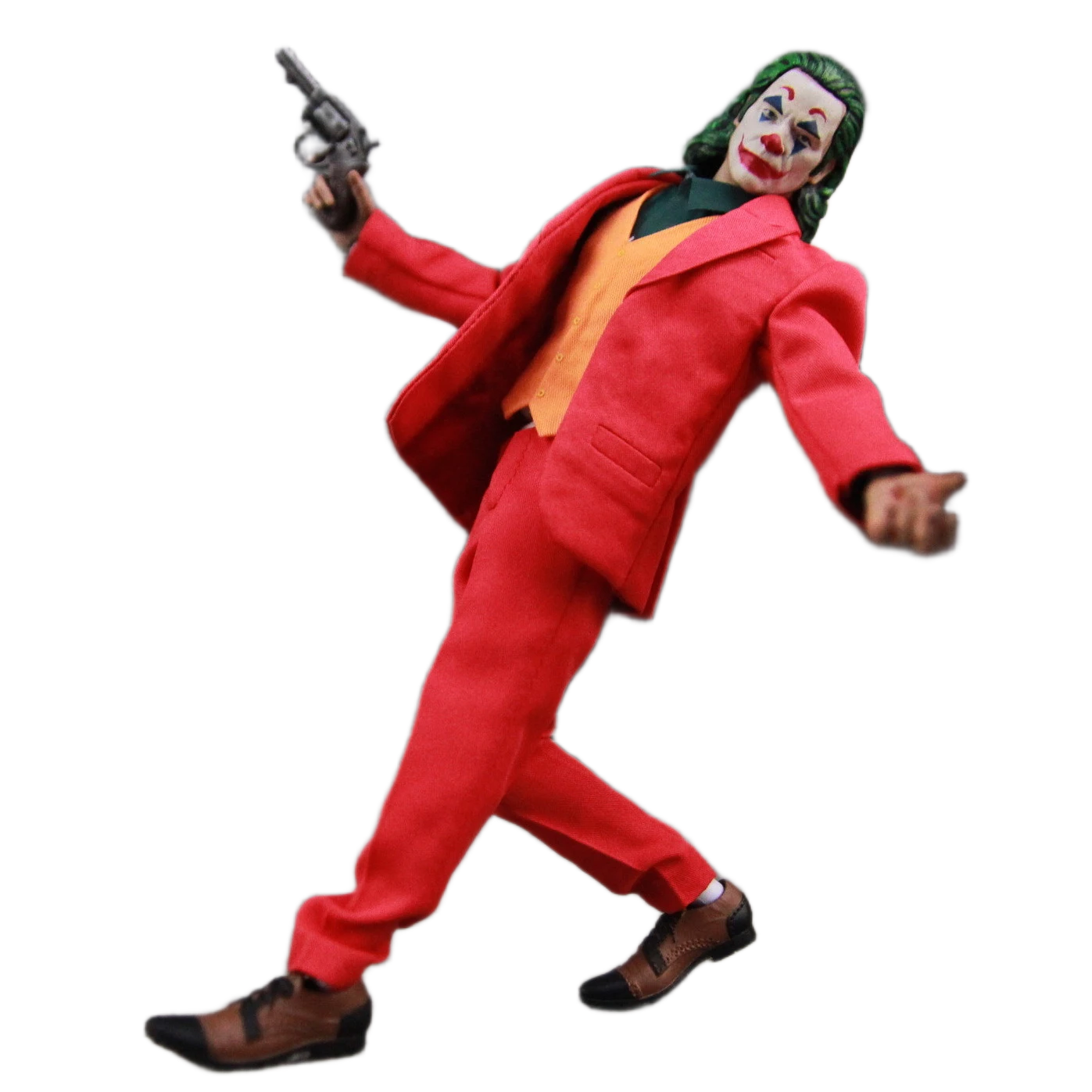 مجسم شخصية الجوكر (إصدار خواكين فينيكس) بملابس قماشية ومفاصل متحركة بطول 15 سم | DC The Joker (Joaquin Phoenix) 1:12 Scale Action Figure with Fabric Clothing 15cm - الصورة 3