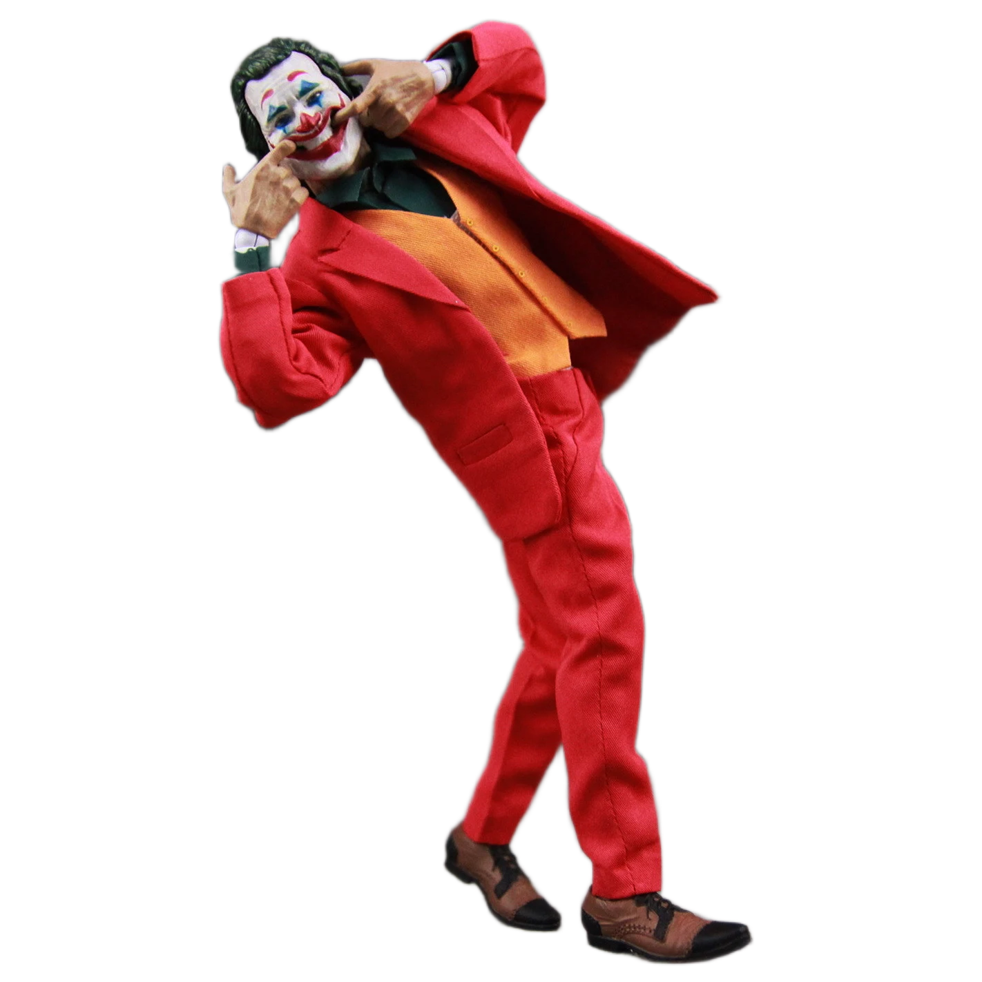 مجسم شخصية الجوكر (إصدار خواكين فينيكس) بملابس قماشية ومفاصل متحركة بطول 15 سم | DC The Joker (Joaquin Phoenix) 1:12 Scale Action Figure with Fabric Clothing 15cm - الصورة 5