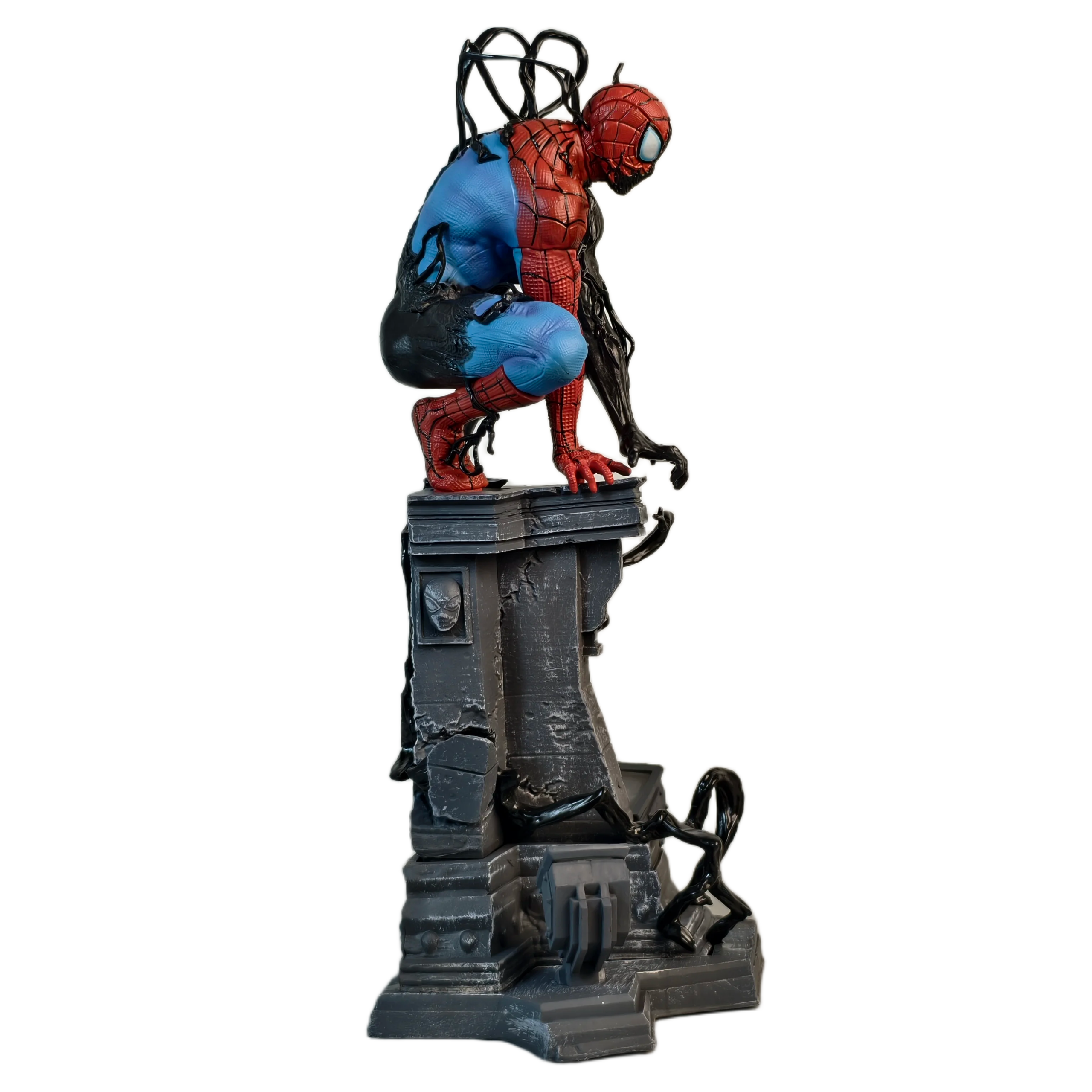 مجسم سبايدرمان وفينوم (تحول السيمبيوت) بطول 37 سم | Spider-Man & Venom Symbiote Transition PVC Action Figure Statue 37cm - الصورة 4