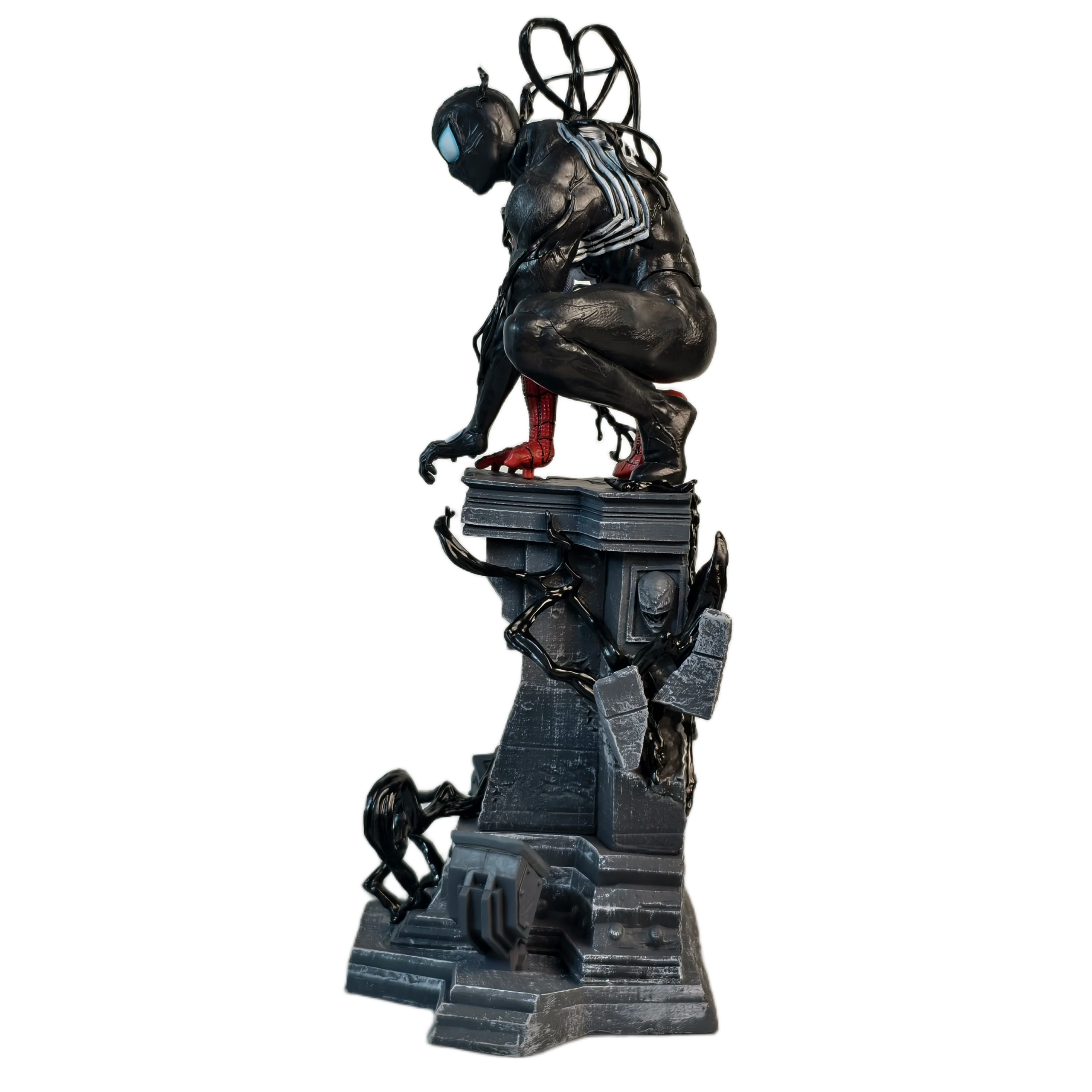 مجسم سبايدرمان وفينوم (تحول السيمبيوت) بطول 37 سم | Spider-Man & Venom Symbiote Transition PVC Action Figure Statue 37cm - الصورة 5