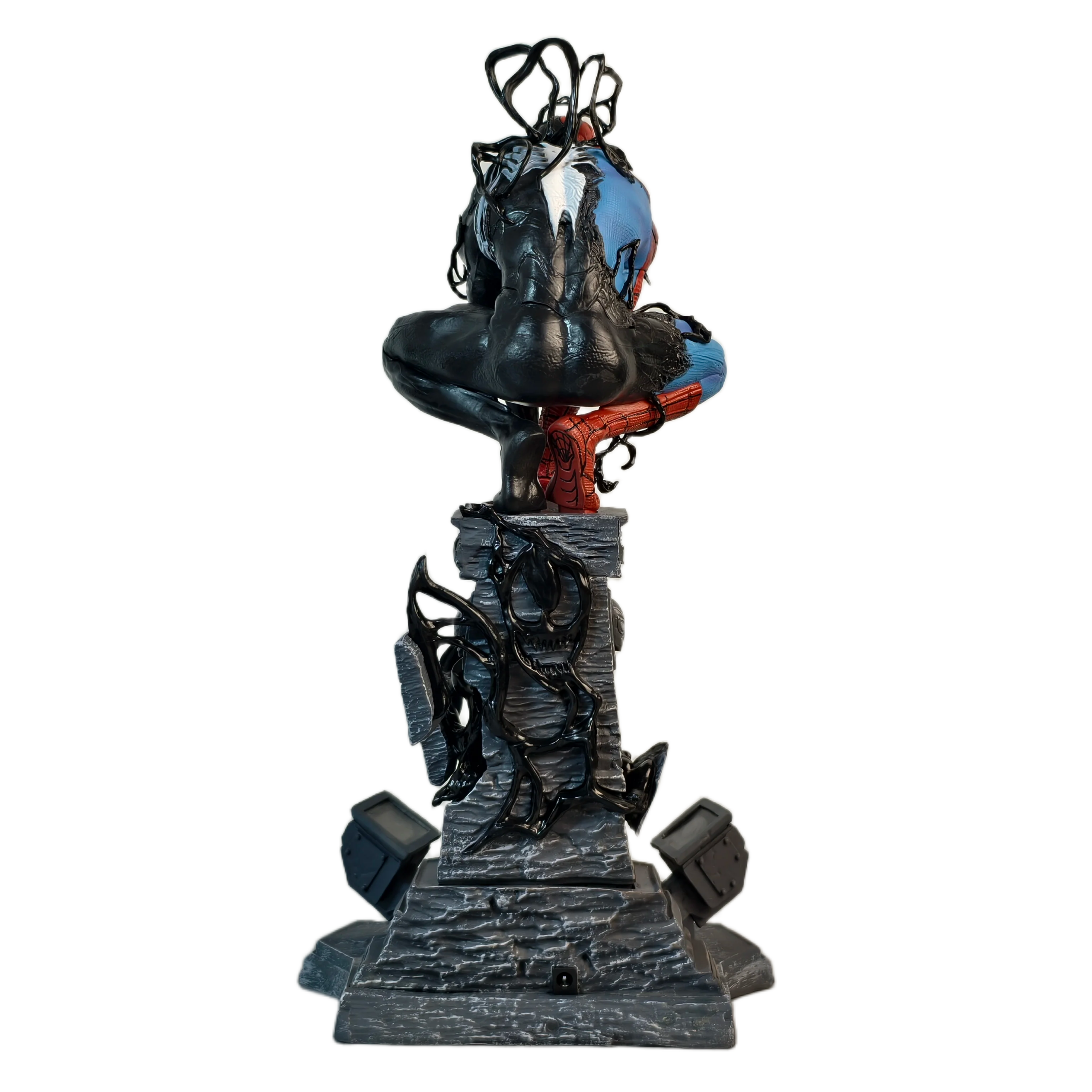 مجسم سبايدرمان وفينوم (تحول السيمبيوت) بطول 37 سم | Spider-Man & Venom Symbiote Transition PVC Action Figure Statue 37cm - الصورة 6