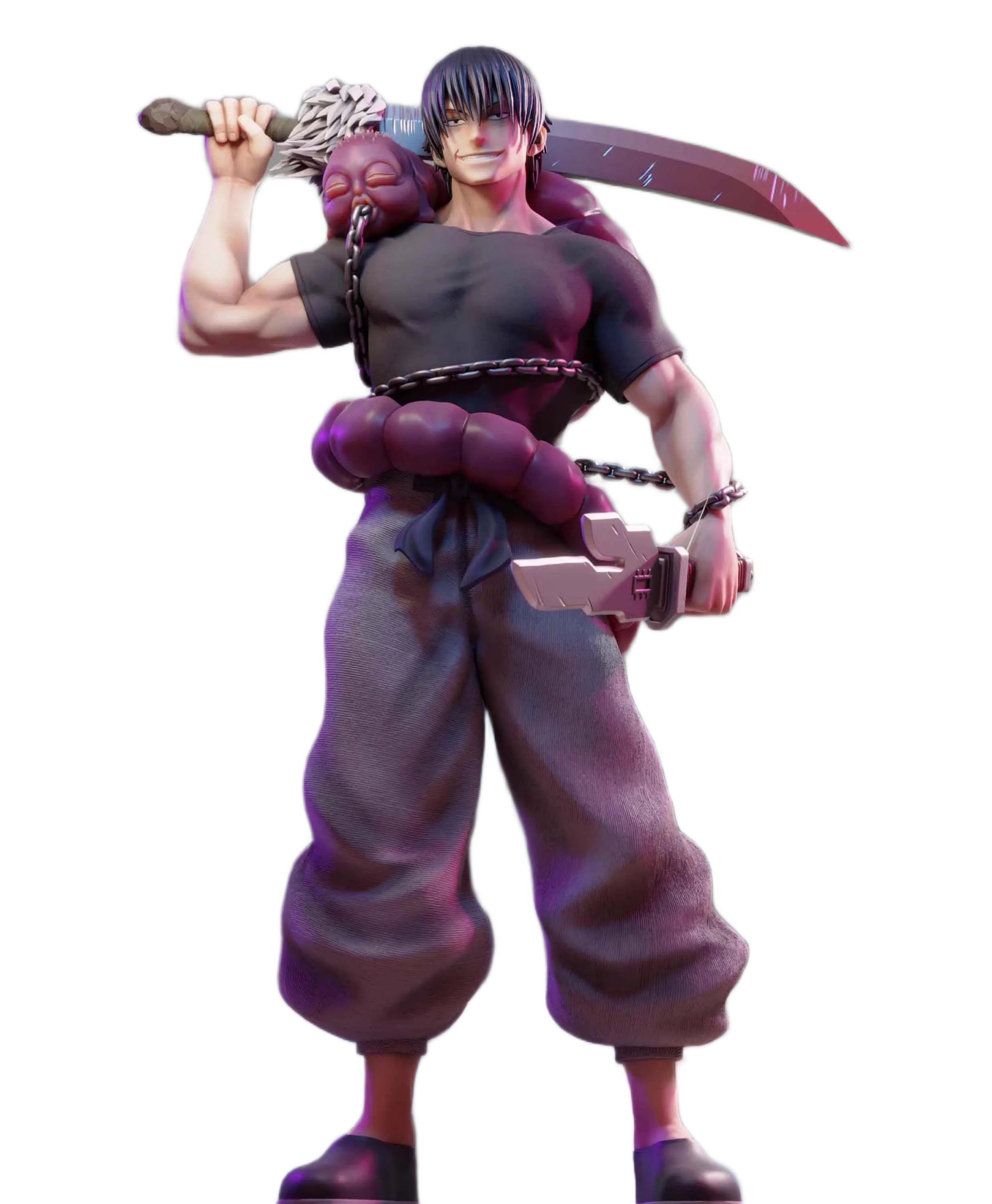 مجسم شخصية فوشيغورو توجي (جوجوتسو كايسن) بطول 22 سم | Jujutsu Kaisen Fushiguro Toji Action Figure Collection 22cm - الصورة 2