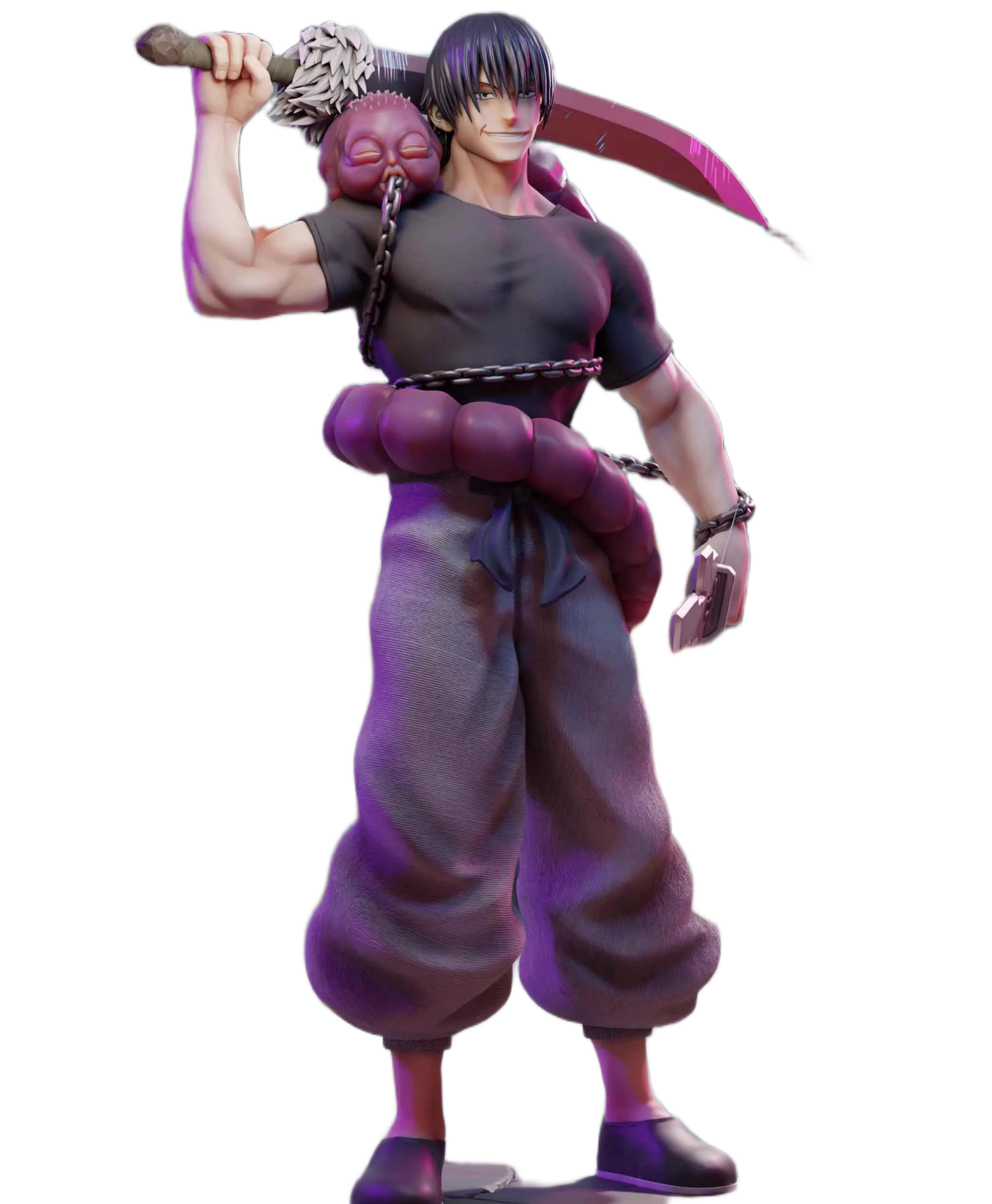 مجسم شخصية فوشيغورو توجي (جوجوتسو كايسن) بطول 22 سم | Jujutsu Kaisen Fushiguro Toji Action Figure Collection 22cm - الصورة 4