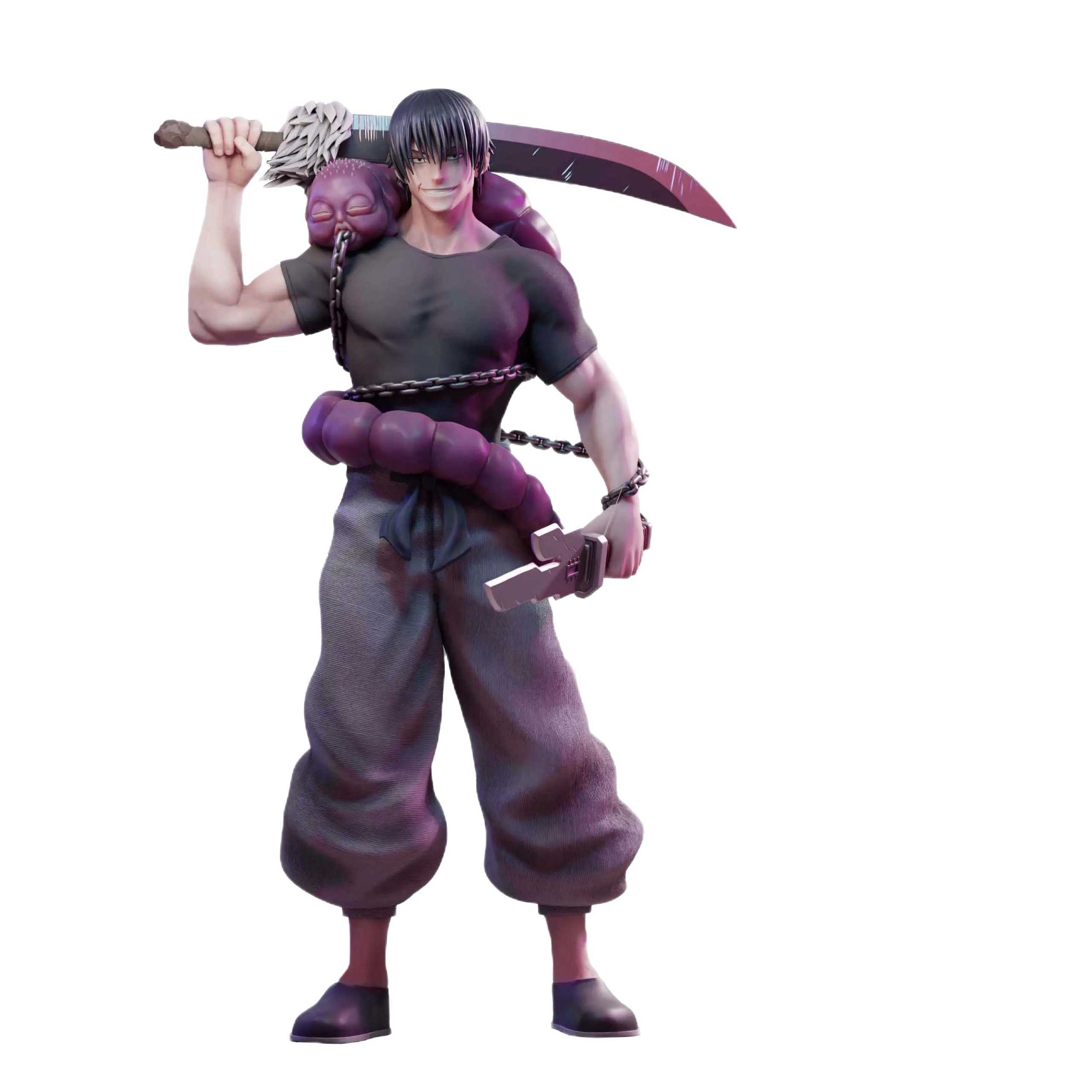 مجسم شخصية فوشيغورو توجي (جوجوتسو كايسن) بطول 22 سم | Jujutsu Kaisen Fushiguro Toji Action Figure Collection 22cm - الصورة 6