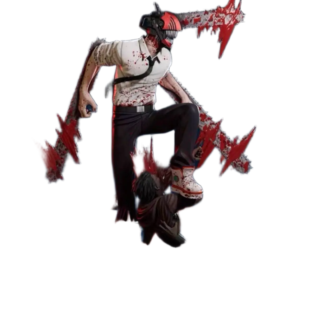 مجسم أصلي وموثق لشخصية دينجي وبوتشيتا (رجل المنشار) بطول 42 سم | Certified Original Chainsaw Man Denji & Pochita Action Figure Collection Statue 42cm