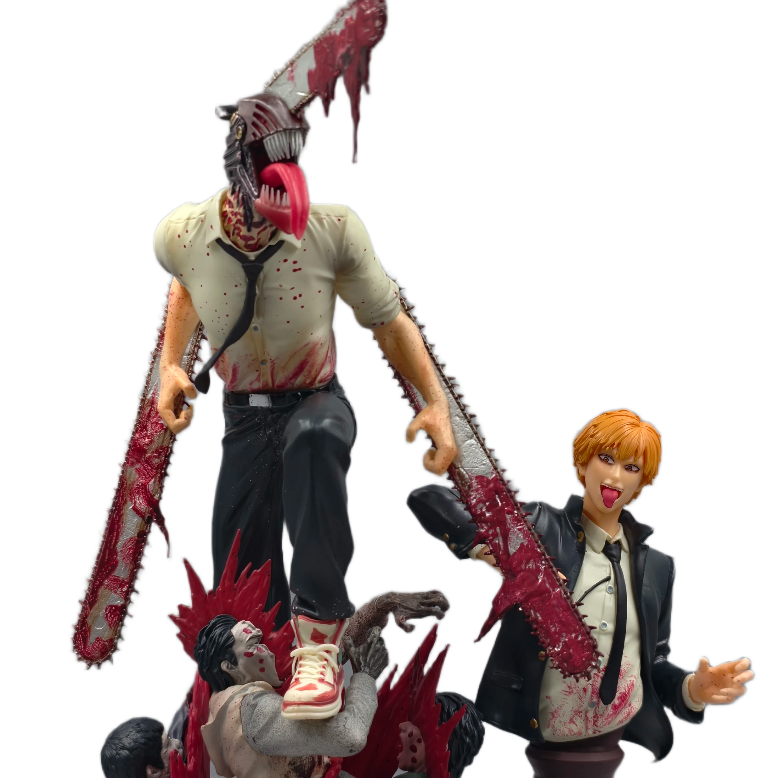 مجسم أصلي وموثق لشخصية دينجي وبوتشيتا (رجل المنشار) بطول 42 سم | Certified Original Chainsaw Man Denji & Pochita Action Figure Collection Statue 42cm - الصورة 4