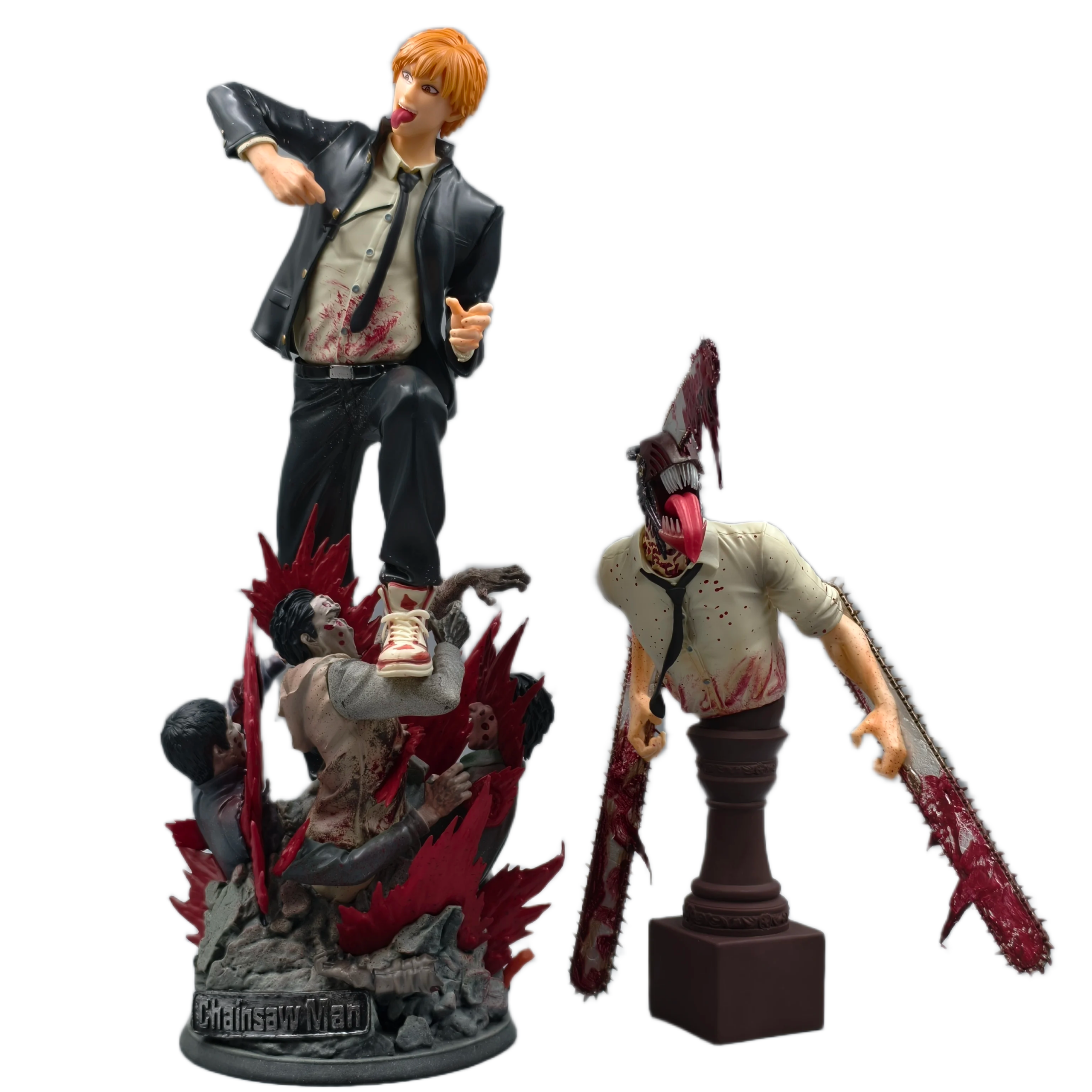 مجسم أصلي وموثق لشخصية دينجي وبوتشيتا (رجل المنشار) بطول 42 سم | Certified Original Chainsaw Man Denji & Pochita Action Figure Collection Statue 42cm - الصورة 5