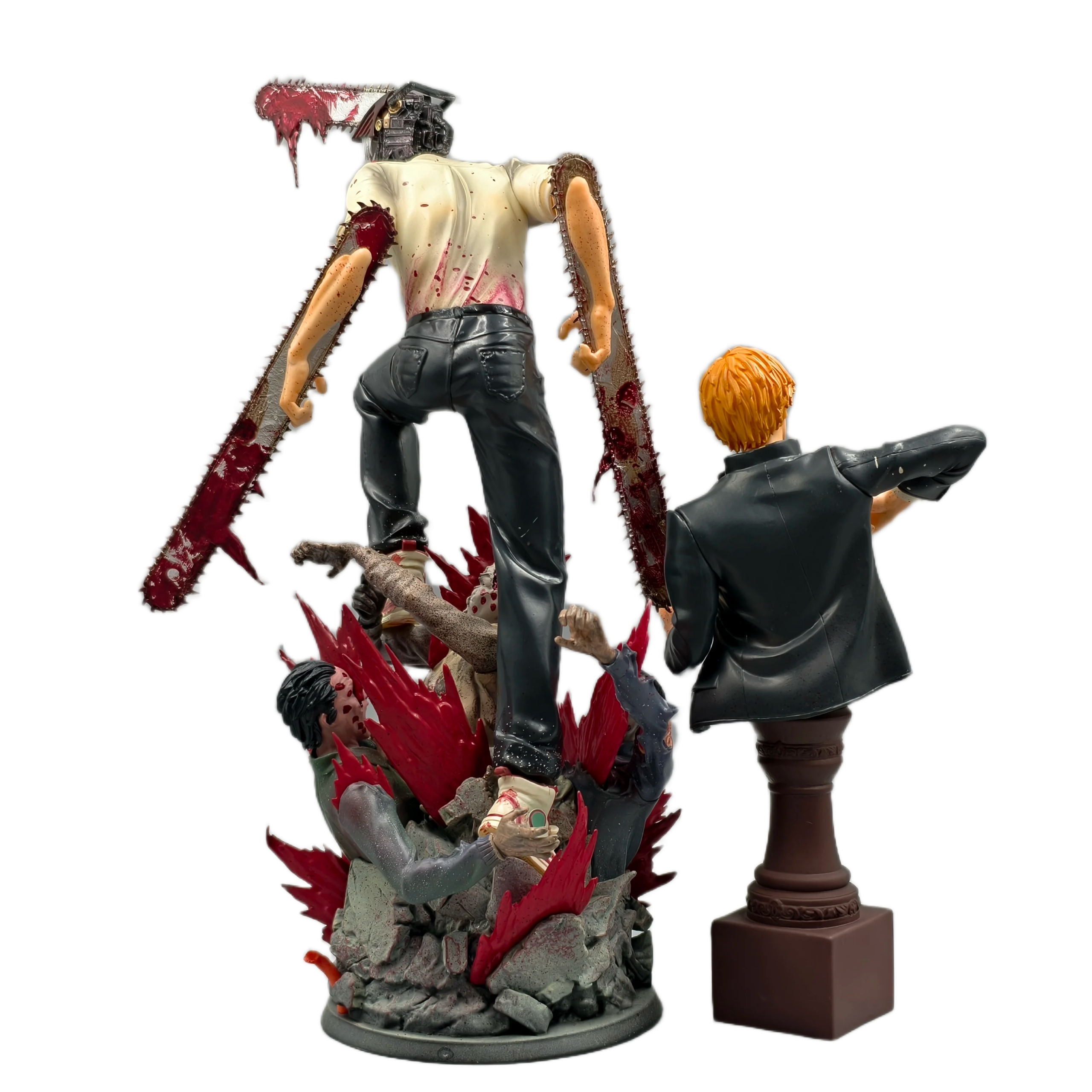 مجسم أصلي وموثق لشخصية دينجي وبوتشيتا (رجل المنشار) بطول 42 سم | Certified Original Chainsaw Man Denji & Pochita Action Figure Collection Statue 42cm - الصورة 6