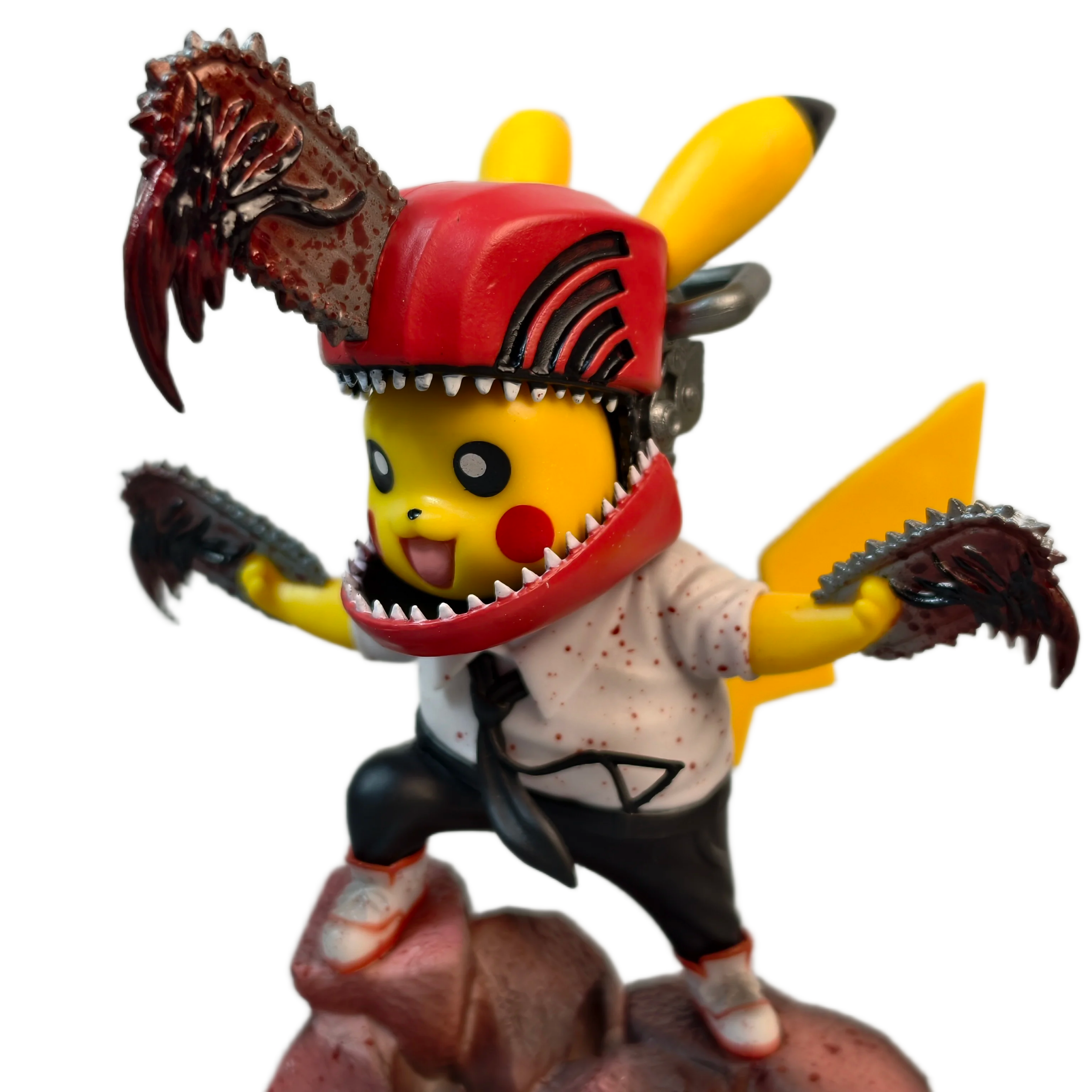 مجسم أصلي وموثق بيكاتشو رجل المنشار (Chainsaw Pikachu) بطول 12 سم | Certified Original Chainsaw Pikachu PVC Action Figure Collection Statue 12cm - الصورة 3