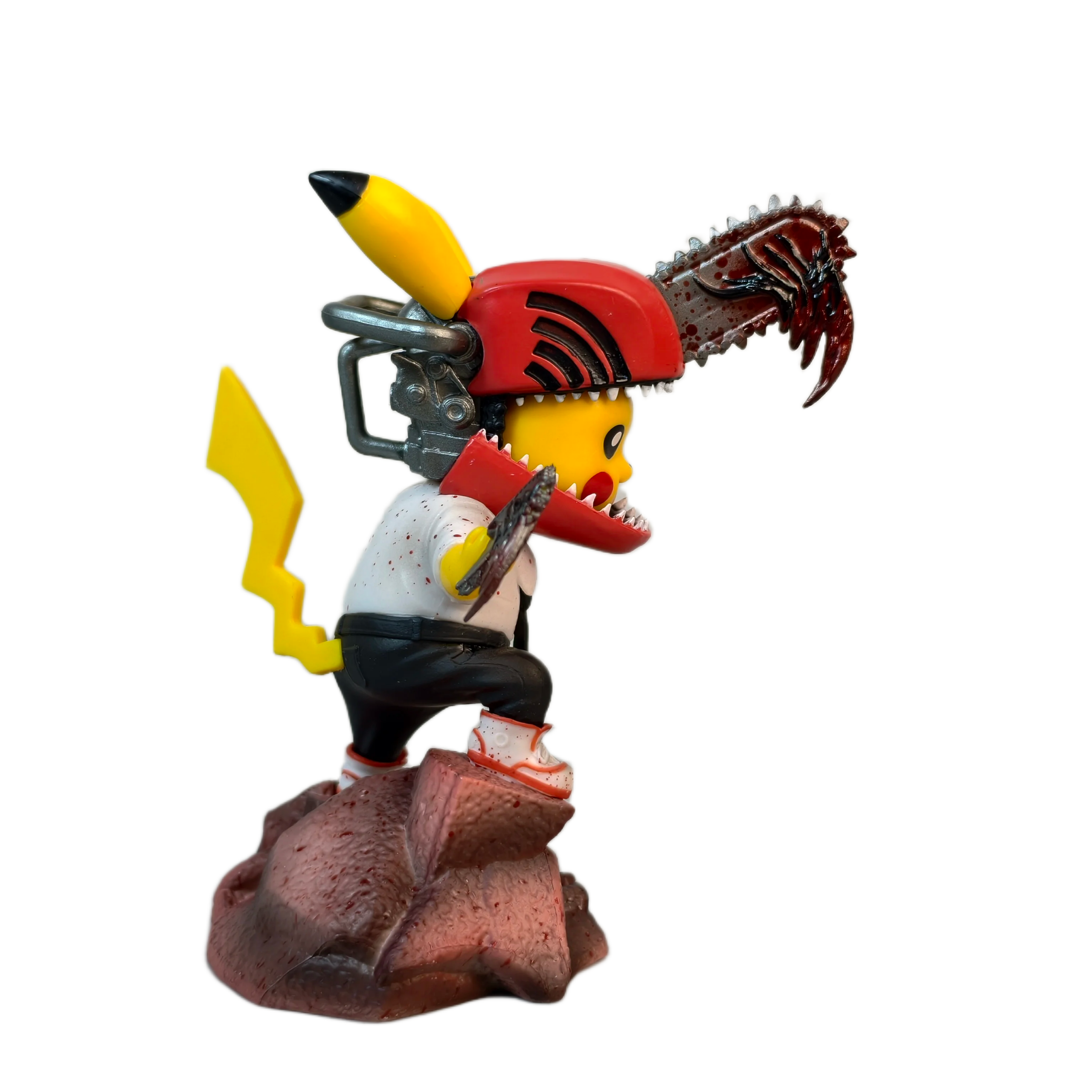 مجسم أصلي وموثق بيكاتشو رجل المنشار (Chainsaw Pikachu) بطول 12 سم | Certified Original Chainsaw Pikachu PVC Action Figure Collection Statue 12cm - الصورة 4