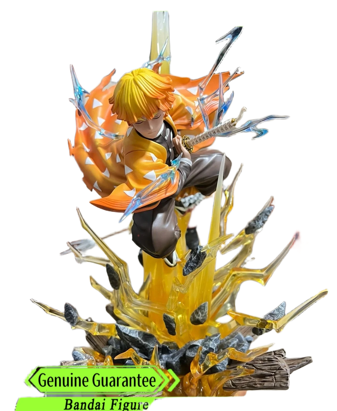 مجسم أصلي لشخصية زينيتسو (قاتل الشياطين) برأسين وإضاءة LED بطول 35 سم | Official Demon Slayer Zenitsu Statue with Double Heads & LED 35cm - الصورة 2