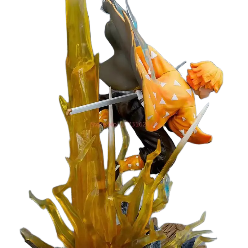 مجسم أصلي لشخصية زينيتسو (قاتل الشياطين) برأسين وإضاءة LED بطول 35 سم | Official Demon Slayer Zenitsu Statue with Double Heads & LED 35cm - الصورة 4