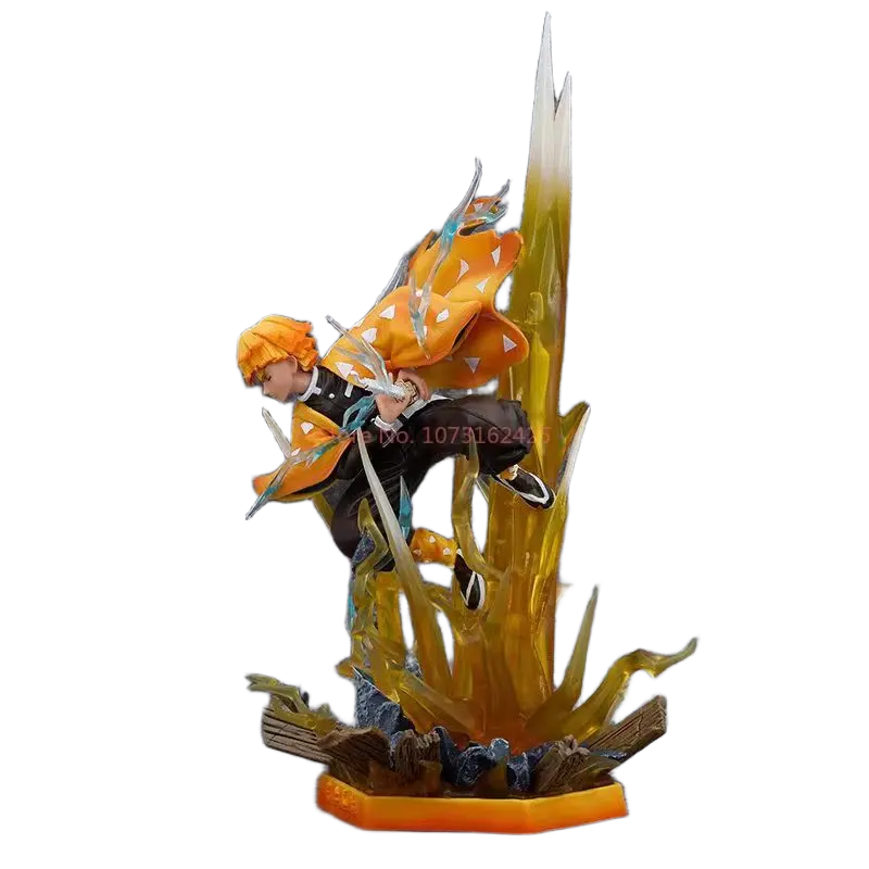 مجسم أصلي لشخصية زينيتسو (قاتل الشياطين) برأسين وإضاءة LED بطول 35 سم | Official Demon Slayer Zenitsu Statue with Double Heads & LED 35cm - الصورة 5