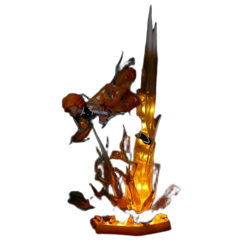 مجسم أصلي لشخصية زينيتسو (قاتل الشياطين) برأسين وإضاءة LED بطول 35 سم | Official Demon Slayer Zenitsu Statue with Double Heads & LED 35cm - الصورة 6