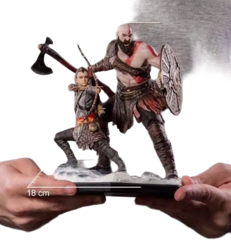 مجسم شخصية كريتوس وابنه أتريوس من God Of War بطول 20 سم | God of War 4 Kratos & Atreus Action Figure 20cm