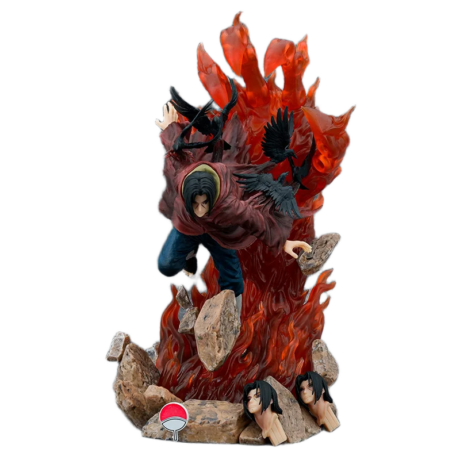 مجسم شخصية أوتشيها إيتاشي جالس على العرش مشهد الغربان (ناروتو) بطول 28 سم | Naruto Uchiha Itachi Throne & Crows Action Figure 28cm