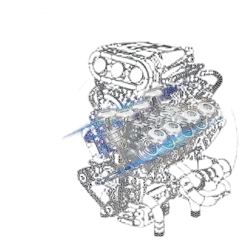 طقم مكعبات بناء نموذج محرك سيارة خارقة V8 مكون من 2347 قطعة مع محرك كهربائي | 2347PCS Supercar V8 Engine Model Building Block Kit with Electric Motor - الصورة 3